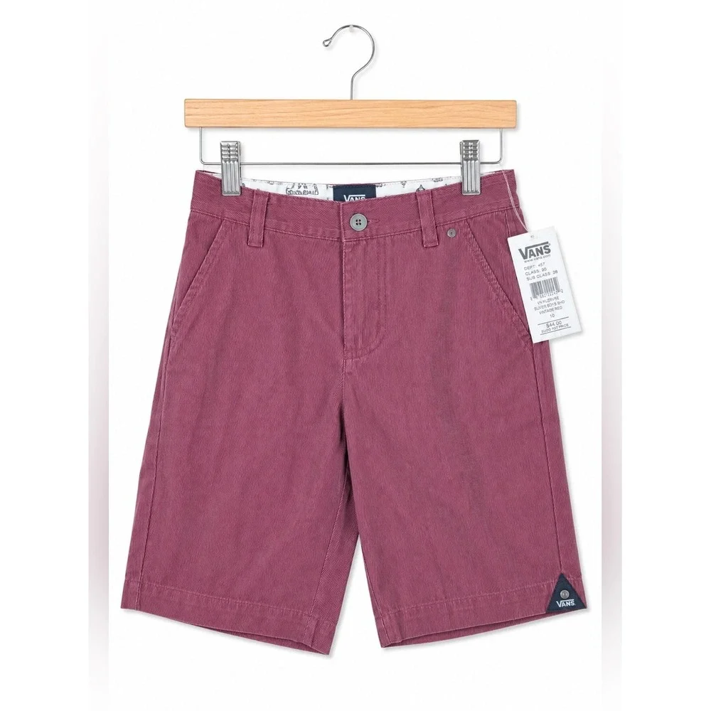 Vans Boys Shorts Size 10 Sliver Vintage‎ Red Striped NEW